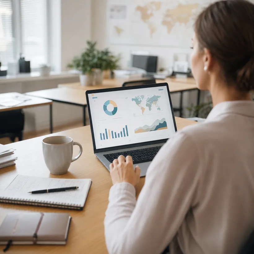 Gestion des opérations financières sur ordinateur portable
