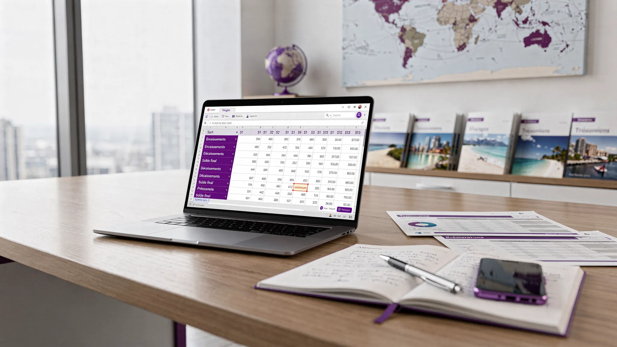 Plan de trésorerie 13 semaines pour agence de voyage débutante